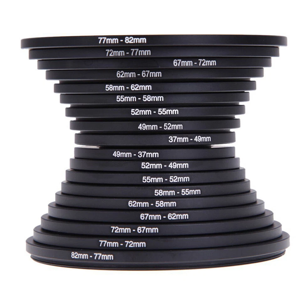 18Pcs/Set Camera Lens Filter Step Up Down Ring Adapter Kit Camera DSLR Universal - image 2 of 4