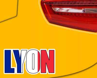 Samunshi Lyon Schriftzug Aufkleber France Sticker Autoaufkleber  4 Größen