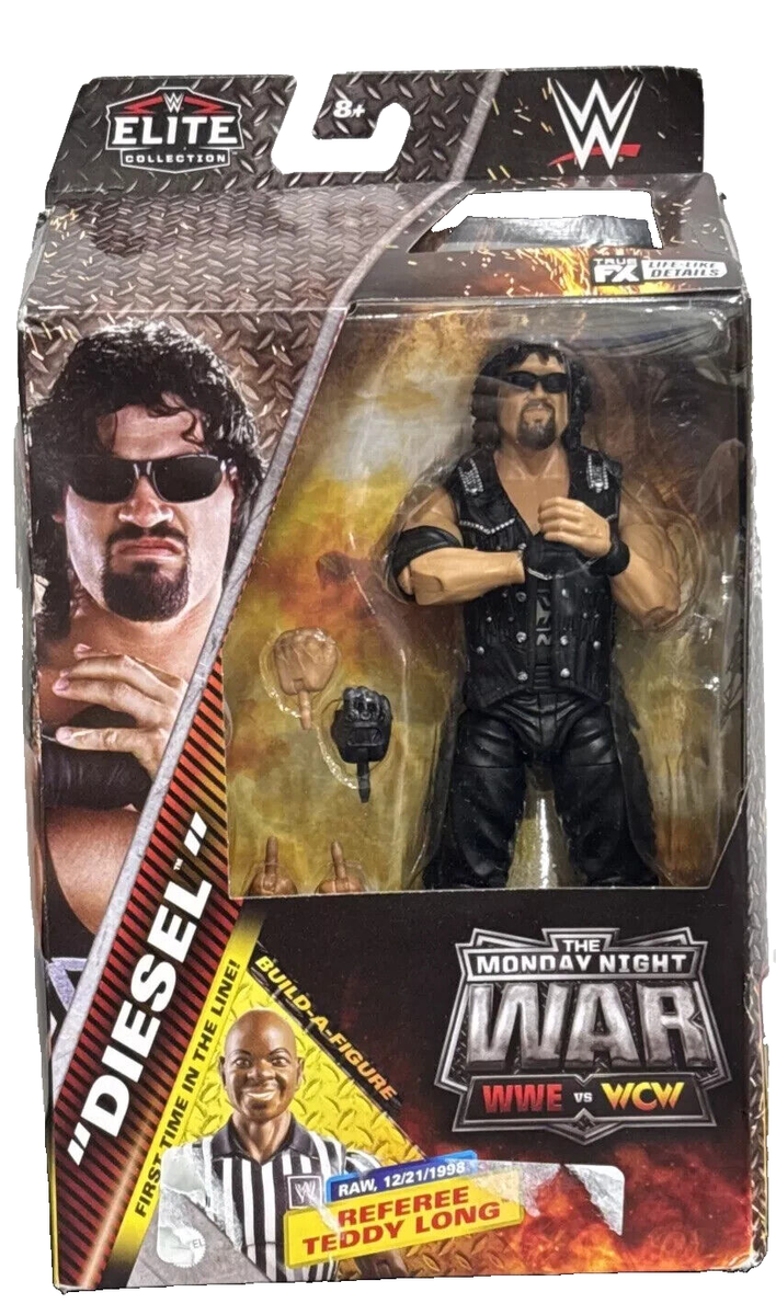 WWE Elite DIESEL Monday Night War BAF REFEREE TEDDY LONG Figure FREE  SHIPPING!