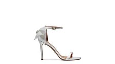  550 STUART WEITZMAN NUDISTSONG MESH BOW SANDAL WHITE WHITE 8 PA6 
