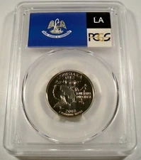 2002-S 25c CLAD PCGS PR70DCAM LOUISIANA QUARTER PROOF DEEP CAMEO PR 70 DC