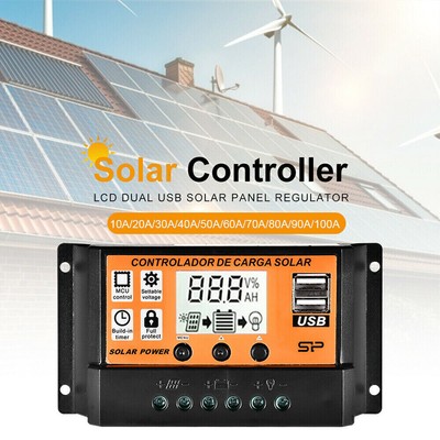 10A-100A MPPT Solar Panel Charge Controller 12V/24V Regulator Battery Charger
