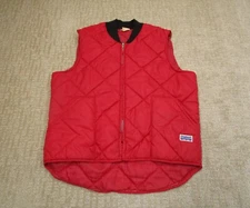 Vintage Big Smith Vest Men Large Red Puffer Full Zip Insulated USA Made 90s