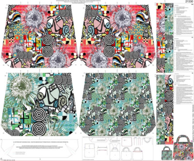 STENZO Tasche Panel Street Art Graffiti bunt - 100% Baumwolle SELBERNÄHEN DIY