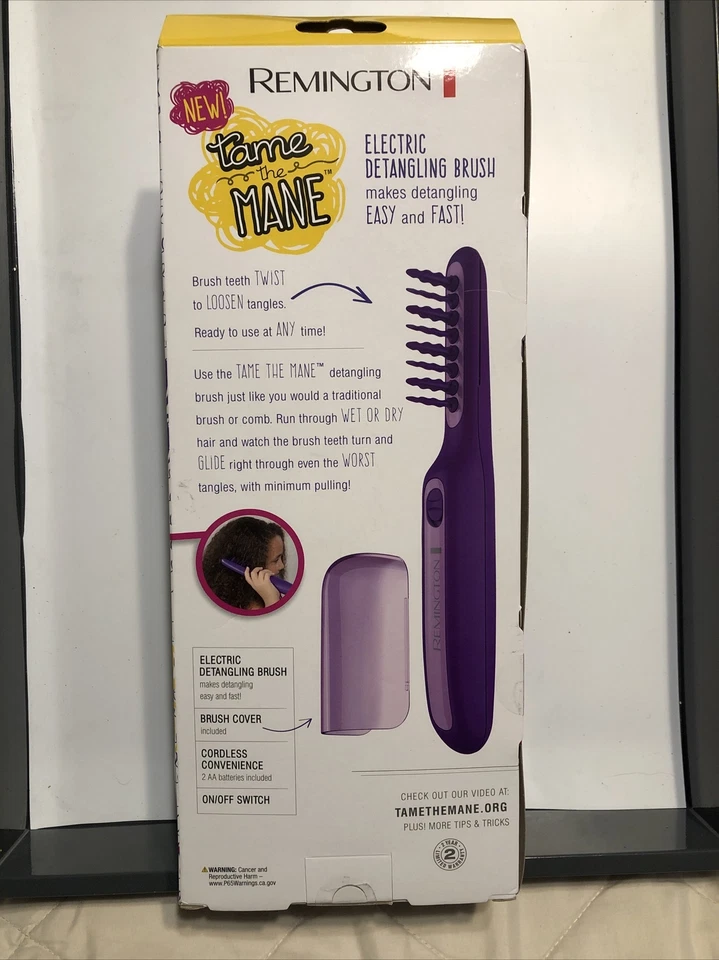 Remington DT7432 влажная или сухая ручная электрическая щетка для распутывания гривы, фиолетовая НОВАЯ - Изображение 3 из 4