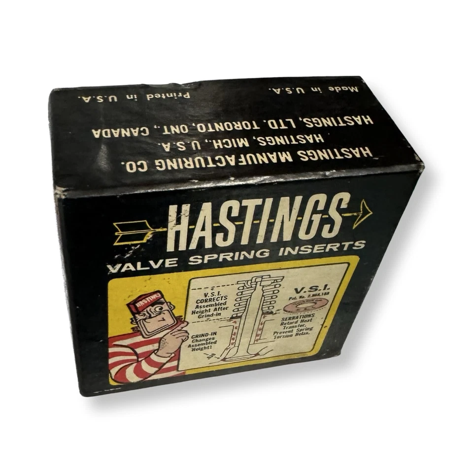 Caja de insertos de resorte de válvula Hastings solo VA-102 Tough Guy mascota de colección en muy buen estado  Foto 3 de 4