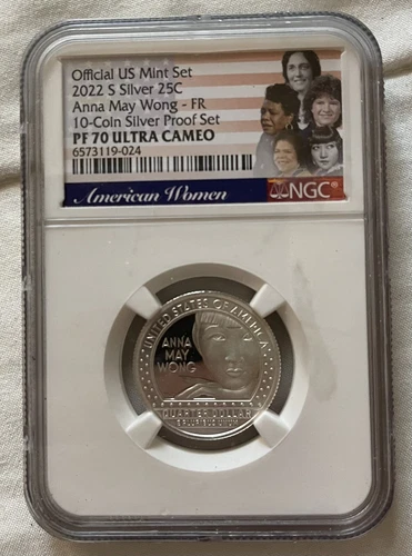 2022 S American Women Anna May Wong Silver Proof Quarter- NGC PF 70
