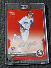 2021 Topps Now Andrew Vaughn Auto #d/10 Red Signed Autograph RC 1st Home Run
