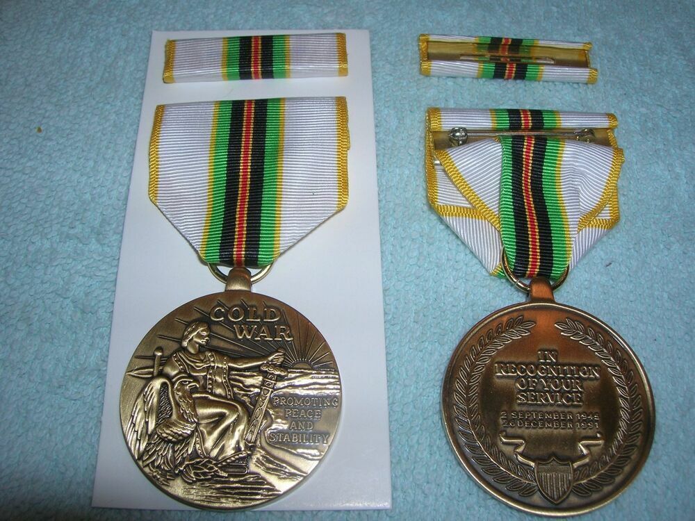 FULL SIZE COLD WAR VICTORY MEDAL and one RIBBON US ARMY USN USAF USMC USCG 