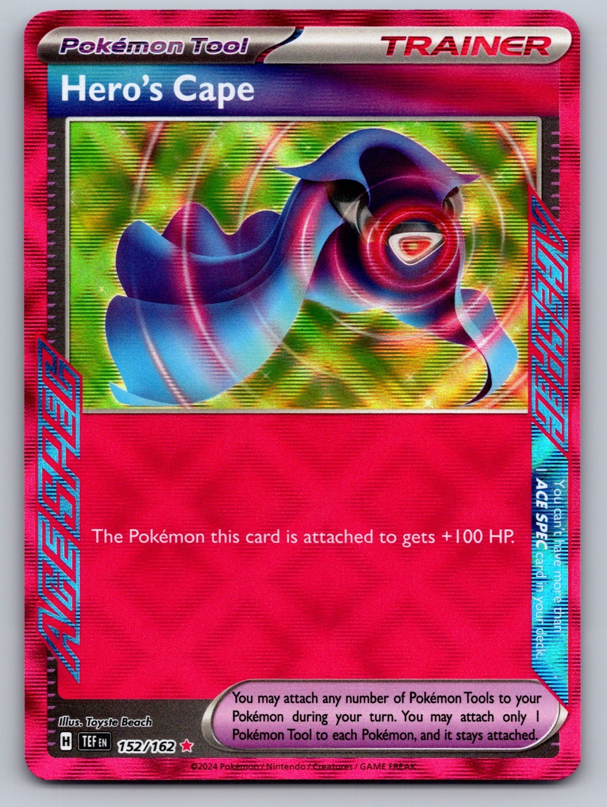 Hero's Cape 152/162 ACE SPEC Rare Temporal Forces Pokemon Near Mint