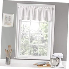  Kingsbury Short Valance Small Window Curtains 14"W x 52"L (Pack of 1) White