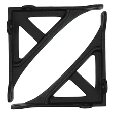 2 Small Black Shelf Brackets Cast Iron Corner Brace Antique Style 4 5/8 inch