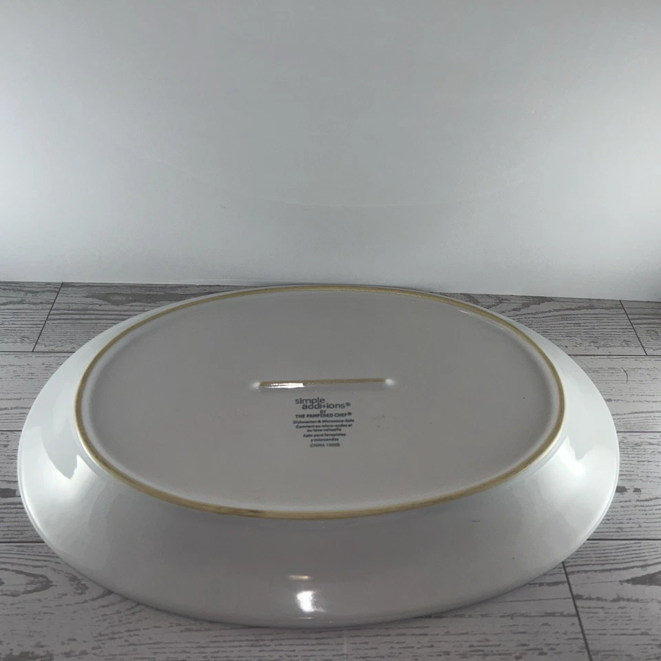 Pampered Chef Simple Additions Dots Oval Platter #2083 13.5" X 9.5" Used - Image 3 of 4