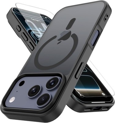 Magnetic for iPhone 17 Pro Max Case with 1 Screen Protector Slim Translucent Mat