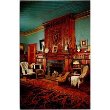 Library Mark Twain's House 1874 Hartford CT Vintage Postcard SPI17