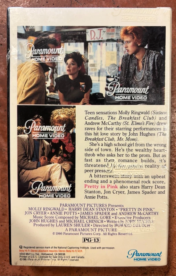 Pretty In Pink Beta Betamax Paramount Factory Sealed Near Mint - Image 2 of 4