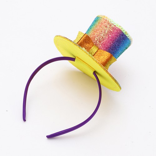Pajarita para niños decoración diadema carnaval mini sombrero de copa aro para el cabello lentejuelas equipo para la cabeza - Imagen 25 de 27