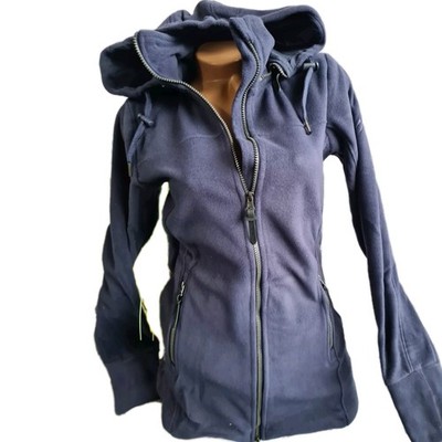 Alpenblitz Jacke Fleecejacke blau Long 36 mit Kapuze Damen (0353) NEU