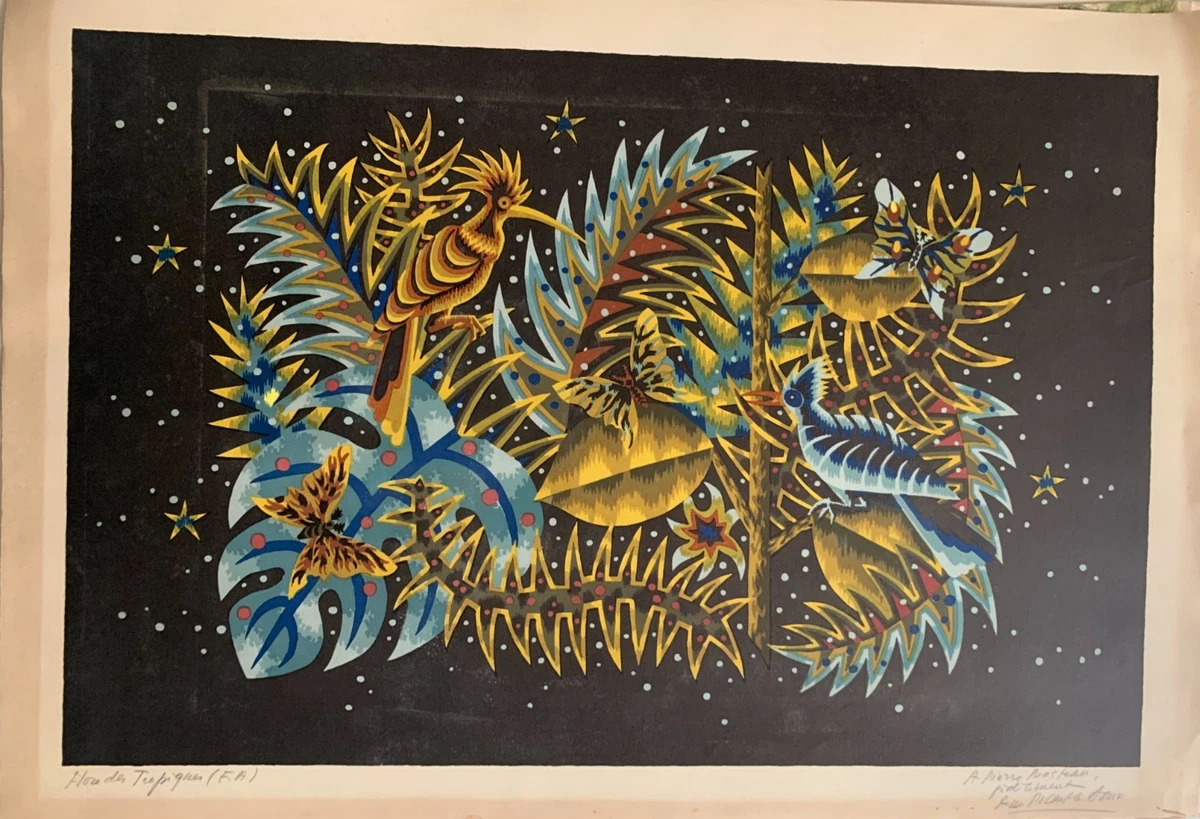Grande TAPISSERIE ROYAL PARIS  l'oiseau d'or  79cm x 63cm - JEAN LURCAT - JEAN PICARD LEDOUX | €120