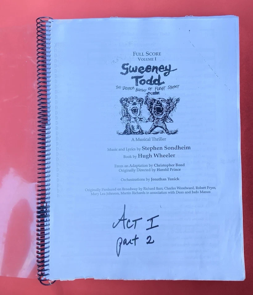Stephen Sondheim Sweeney Todd Conductor Copy 2017 New Orleans Opera Production - Image 2 of 4