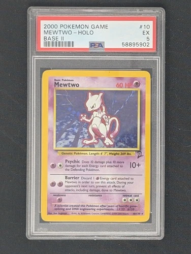 PSA 5 - Mewtwo 10/130 Base Set 2 Holo Rare