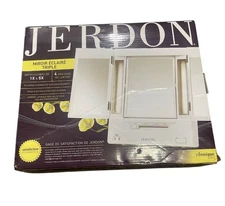 Jerdon Tri-Fold Two-Sided Lighted Makeup Mirror with 5X Magnification,...