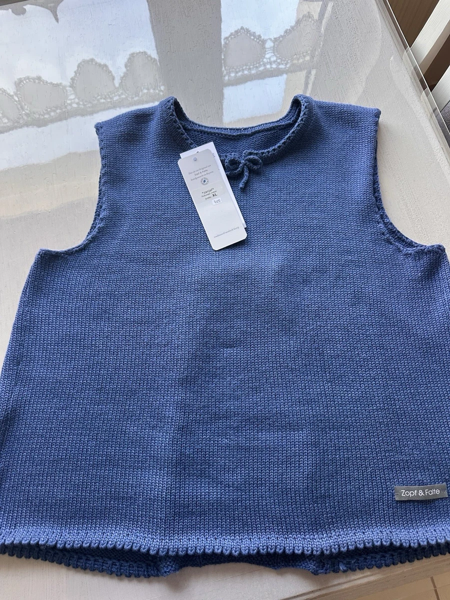 Zopf & Falte Pullunder jeansblau XL