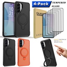 For Samsung Galaxy A06/A16/A26/A36/A56 Stand Case Hybrid Cover / Tempered Glass