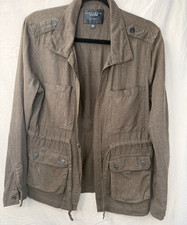 Sanctuary Jacket Utility Style Drawstring Waist Tie Function Size Small Br/Gre