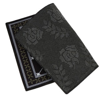 Reusable Black Polyester Foot Pad Anti Slip Floor Mat for Home Bathroom