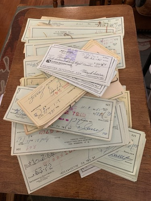 #ad 2 Lbs 1960’s 80’s Ephemera Cancelled Checks All Most From Ocala Florida D $25.00