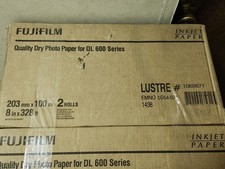New 2 Rolls Fujifilm Lustre Dry Photo Paper For DL600 Series 8"x328' 203mmx100M