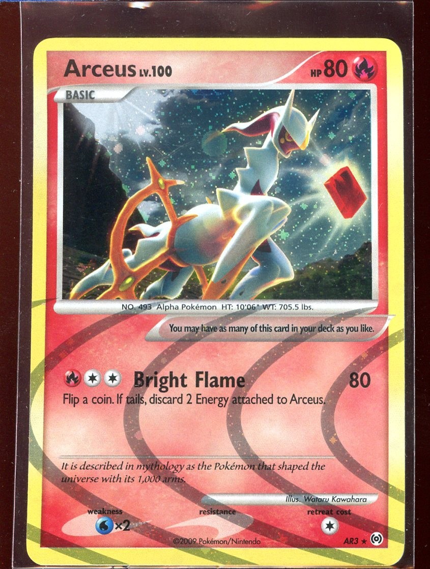 Arceus Holo Fire Type Platinum Ex/NM Arceus Subset AR3 Pokemon