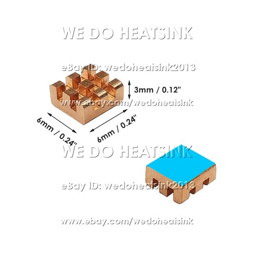 5/10pcs DIY Useful 100% Pure Copper Heatsink Without or With Thermal Tape - Afbeelding 17 van 180