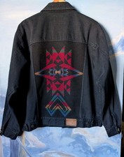 Vintage Pendleton High Grade Western Wear XL Black Denim Blanket Back Jacket