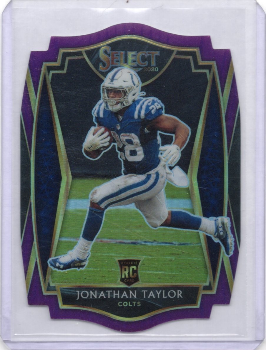 2020 Select Jonathan Taylor RC Purple Prizm Die Cut Premier Level #153 Colts