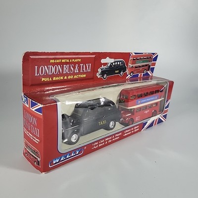 Welly - London Bus and Taxi - Die-Cast - Pull Back Go Action