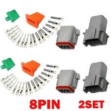 2Sets 8-Pin For Deutsch DT04-8P DT06-8S Waterproof Electrical Connector Kit HOT