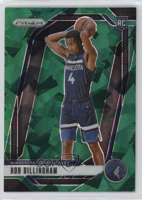 2024-25 Panini Prizm Green Ice Prizm Rob Dillingham #250 Rookie RC 14cm
