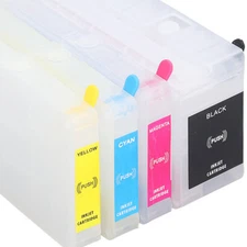 4 Colors Ink Cartridge With Permanent Chip Refillable Ink Box Accessories Part