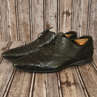Sz 9 UK/ 10 US Mens Prada Black Crocodile Embossed Leather  display picture 3