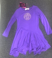 Authentic Versace Young Versace Girl's Crystal Medusa Dress Size 4A Long sleeve 