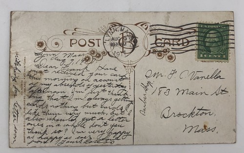 I am thinking of the one I love vintage romantic postcard 1917 - Picture 3 of 3