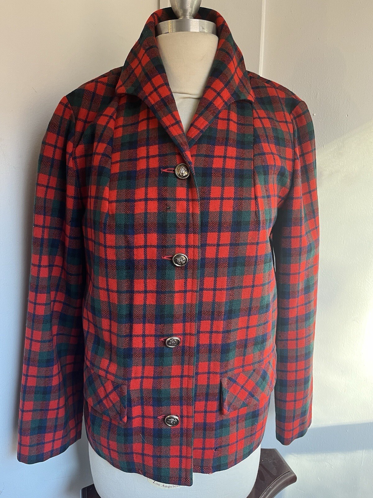 PENDLETON Women’s Jacket Vintage 1950s Red  Plaid… - image 4
