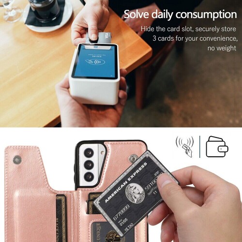 Leather Wallet Stand Phone Case For Samsung S20 S21 S22 S23 Ultra Note 20 - Picture 7 of 81