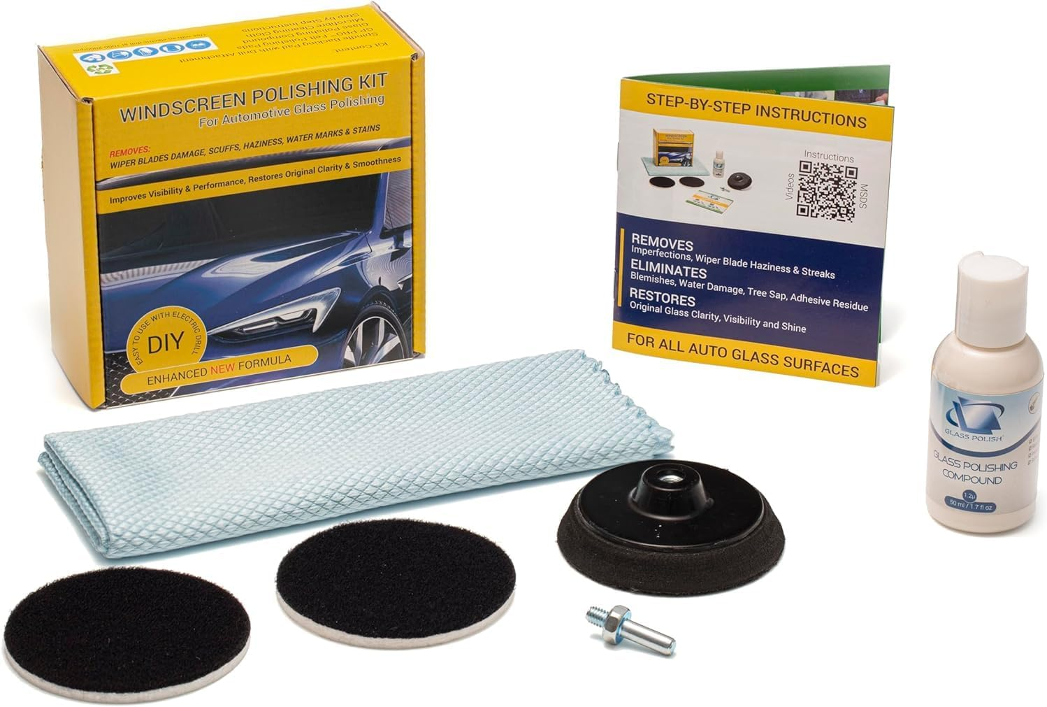 3 Inch DIY Windshield Polishing Kit - Remove Wiper Scratches & Restore Glass