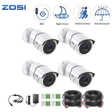 ZOSI 4PK 1920TVL 1080P HD TVI Security Cameras 2MP 120ft Night Vision CCTV Audio