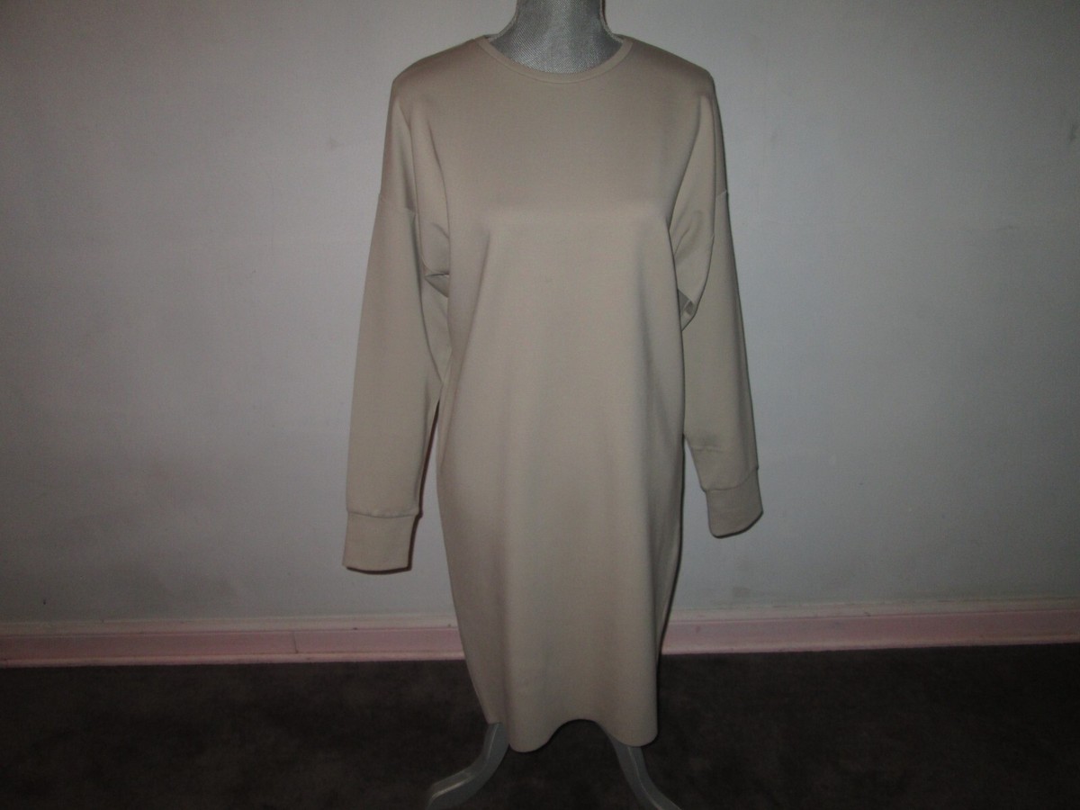HOUSE OF DAGMAR Light Beige Ponte Knit Long Sleeve Knee-Length Tunic Dress  ~ 36 | eBay