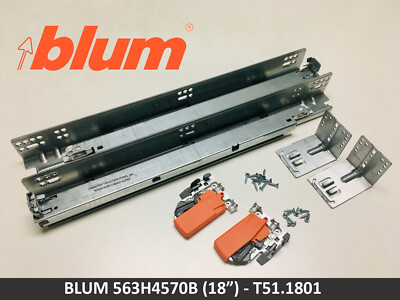 Blum TANDEM plus BLUMOTION 563H Soft Close 18'' Drawer Slide Kit - 563H4570B