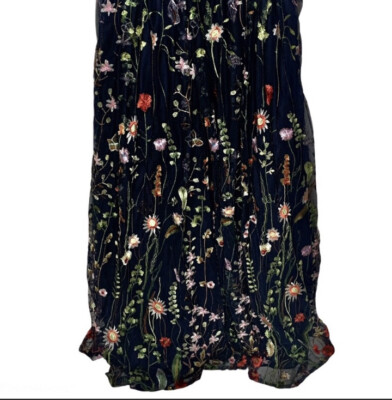 $250 Morgan & Co Black Floral Embroidered Dress Womens Size 7 NWT | eBay